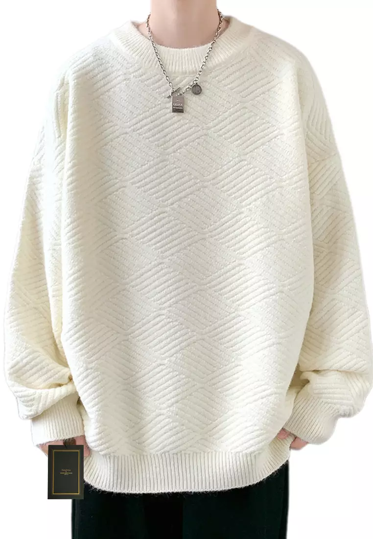 White open 2025 weave sweater