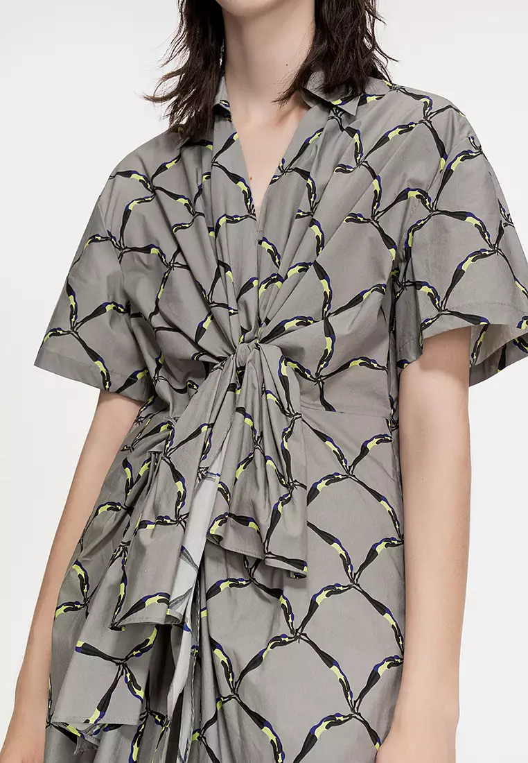 X型寬鬆前衛極簡通勤短袖連衣裙