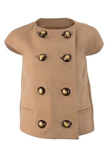 Buy Michael Kors Pre Loved Camel Wool Blend Michael Kors Set With Double Breasted Cap Sleeved Jacket And Knee Length Pencil Skirt Online On Zalora Singapore