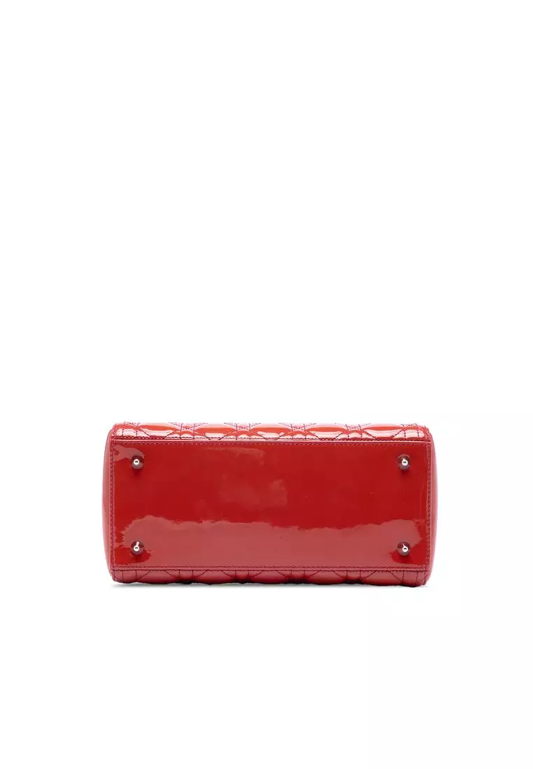 Pre-Loved Dior Medium Patent Cannage Lady Dior