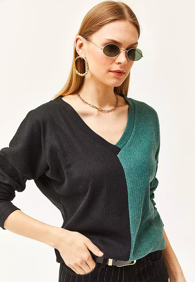 Women's Block Raised Loose Blouse BLZ-19002519