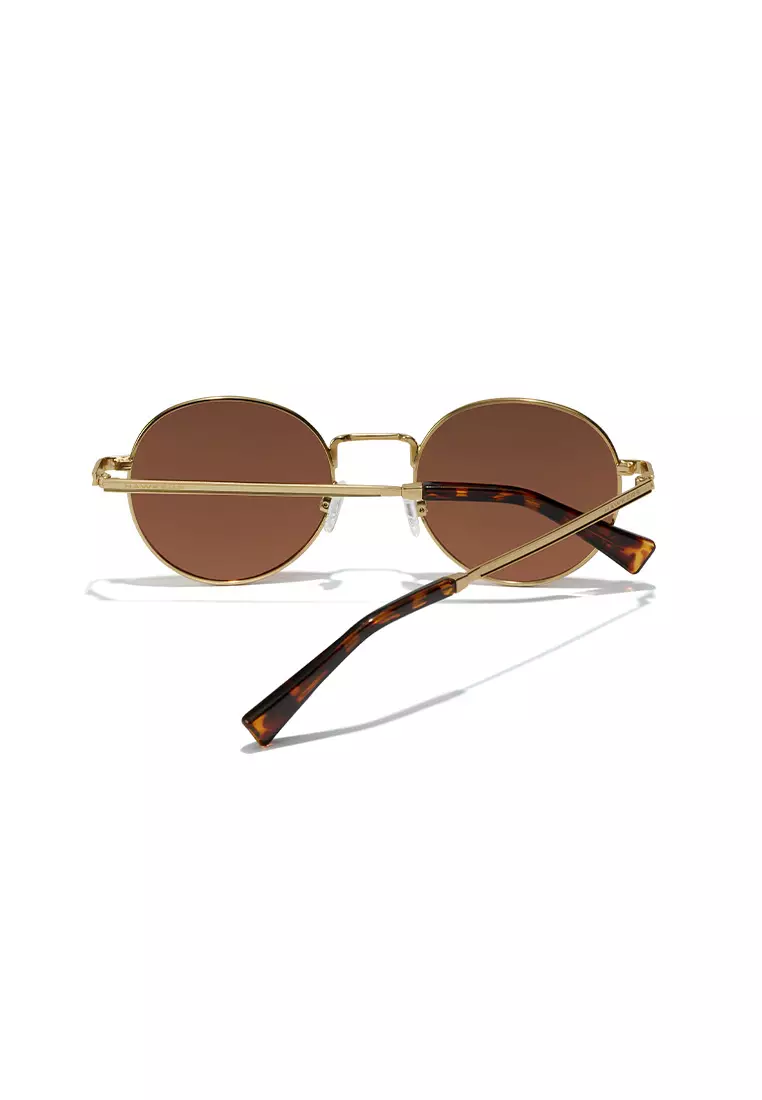 HAWKERS POLARIZED Gold Havana MOMA Sunglasses for Men and Women, Unisex. UV400 Protection. Official Product designed in Spain