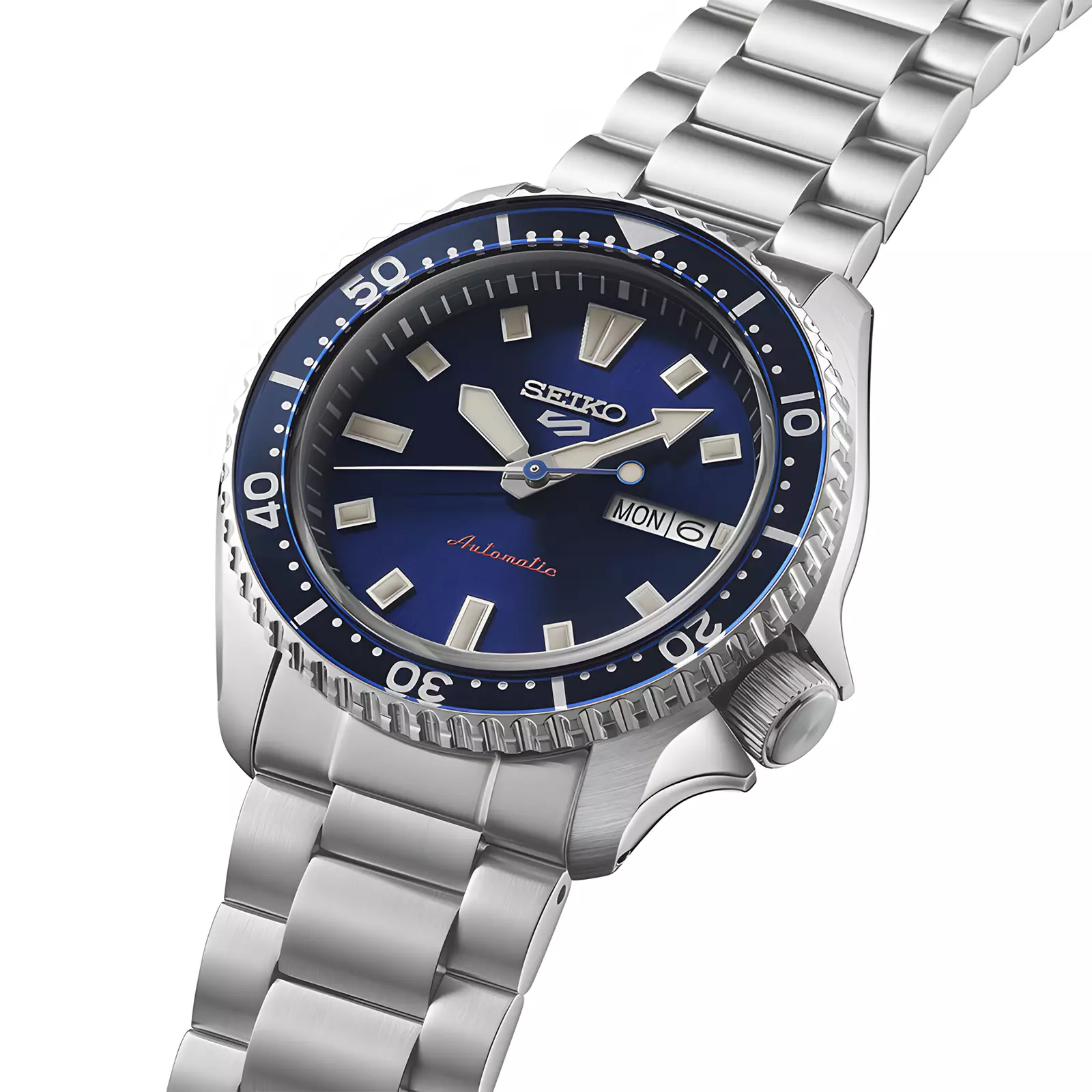 Seiko 5 Sports - Jam Tangan Automatic Pria - Silver Blue - Stainless Steel - SRPL83K1
