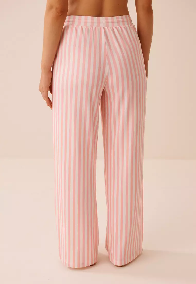 Floral Stripe Print Super Soft Pajama Pants