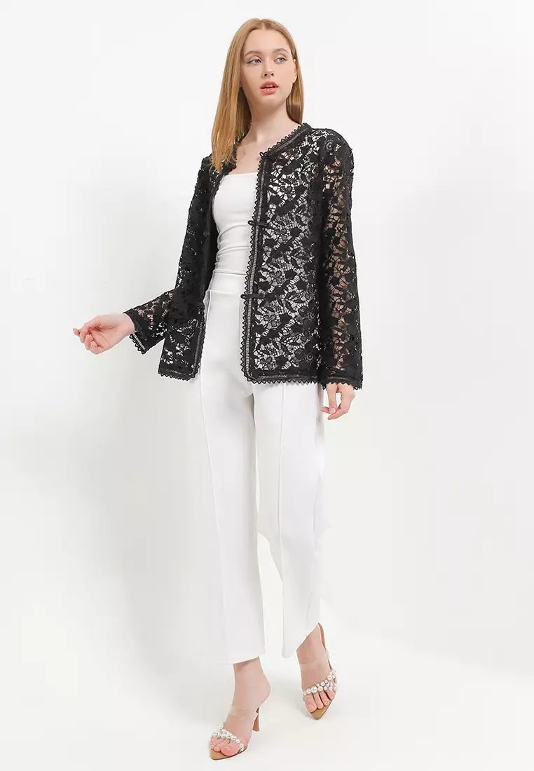 L/S Crochet Lace Chinese Buttons Outer