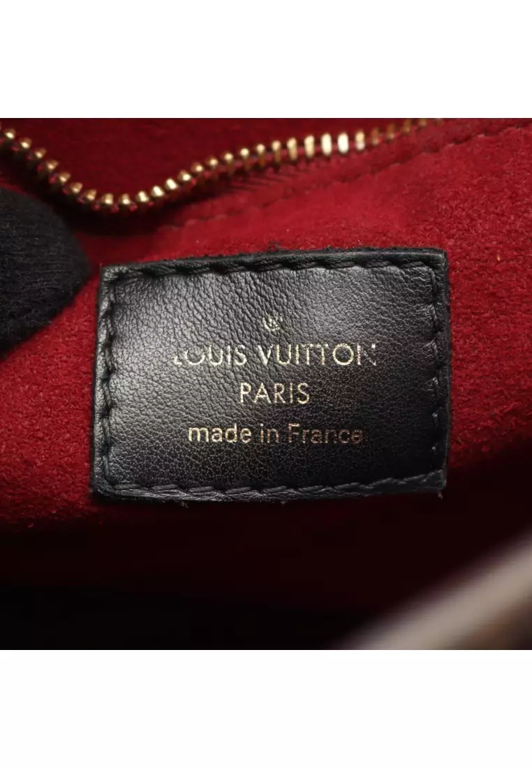 Pre-Loved Louis Vuitton Passy monogram W chain shoulder bag PVC leather Brown black