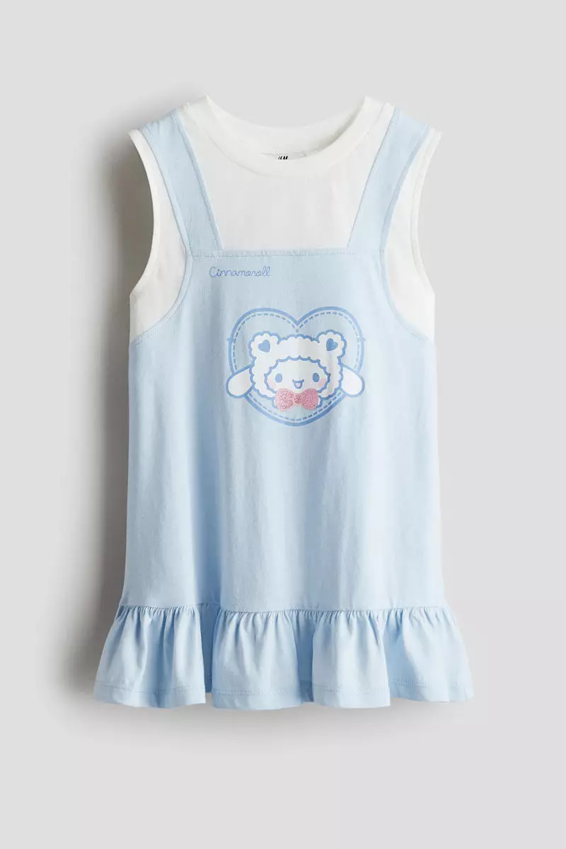 Motif-detail cotton jersey dress