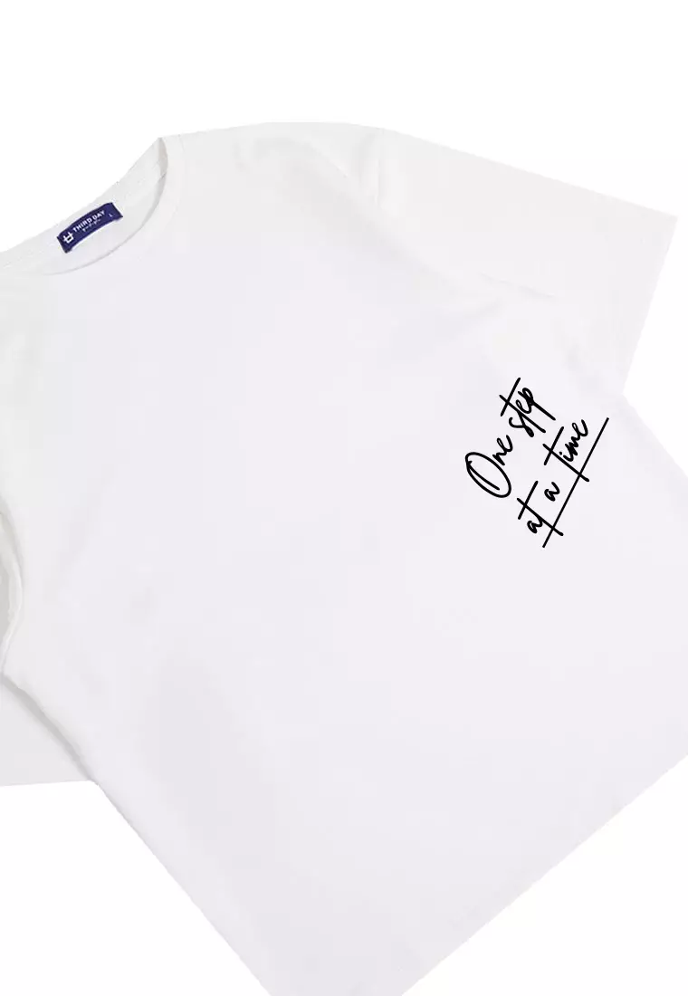 MTW05 kaos oversize keren scubalux "one step at a time" putih