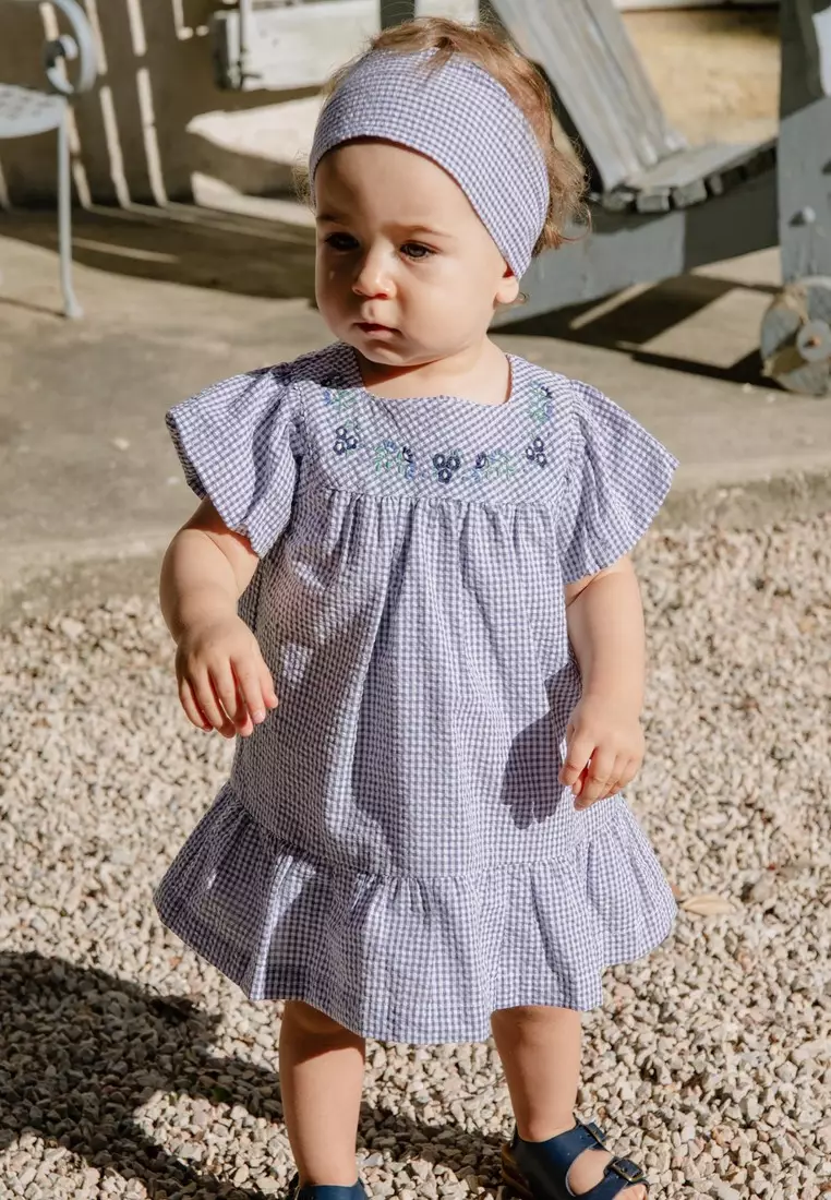 Gingham seersucker dress online