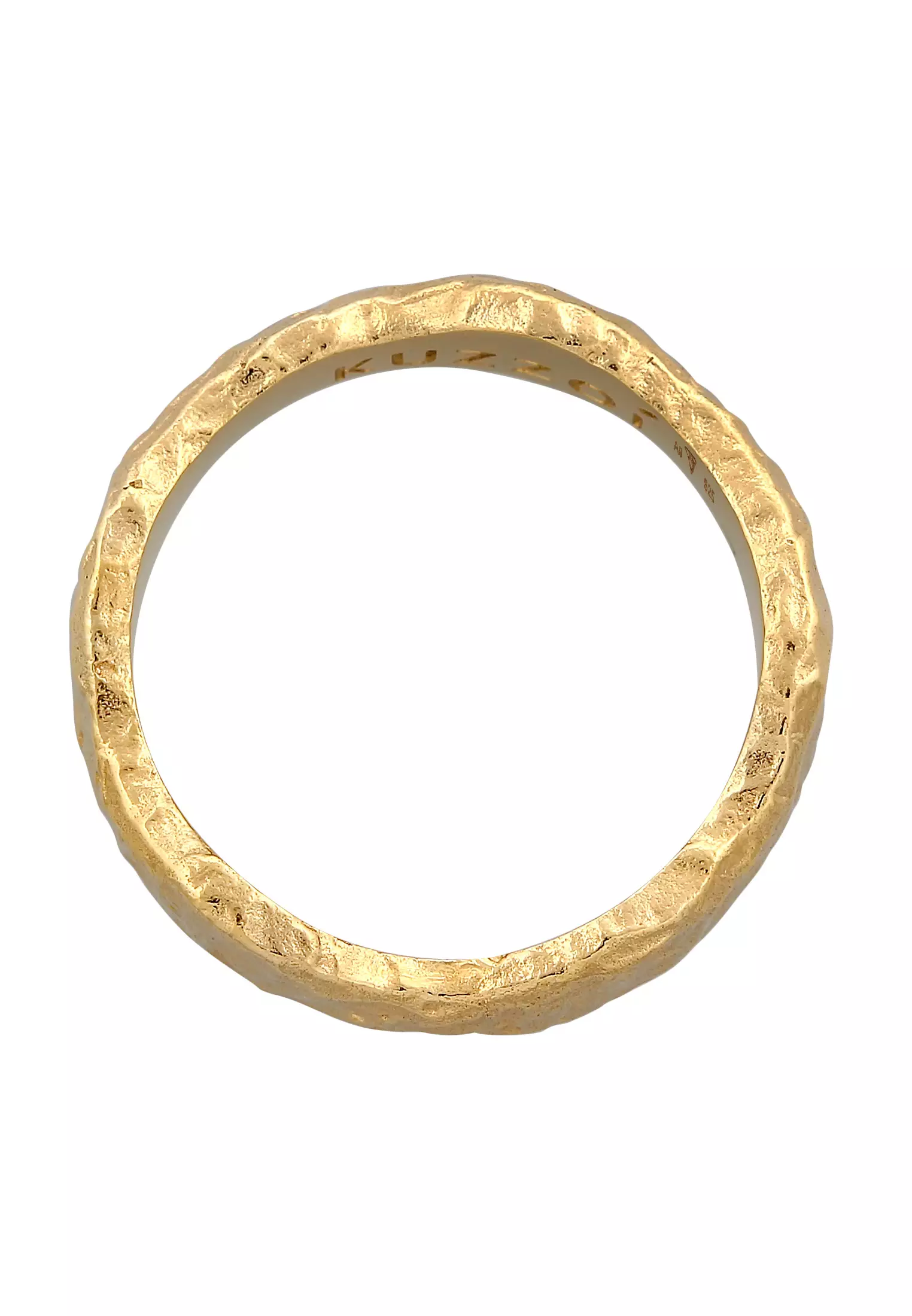 Men's Silver Organic Textured Band Ring – Gold-Plated