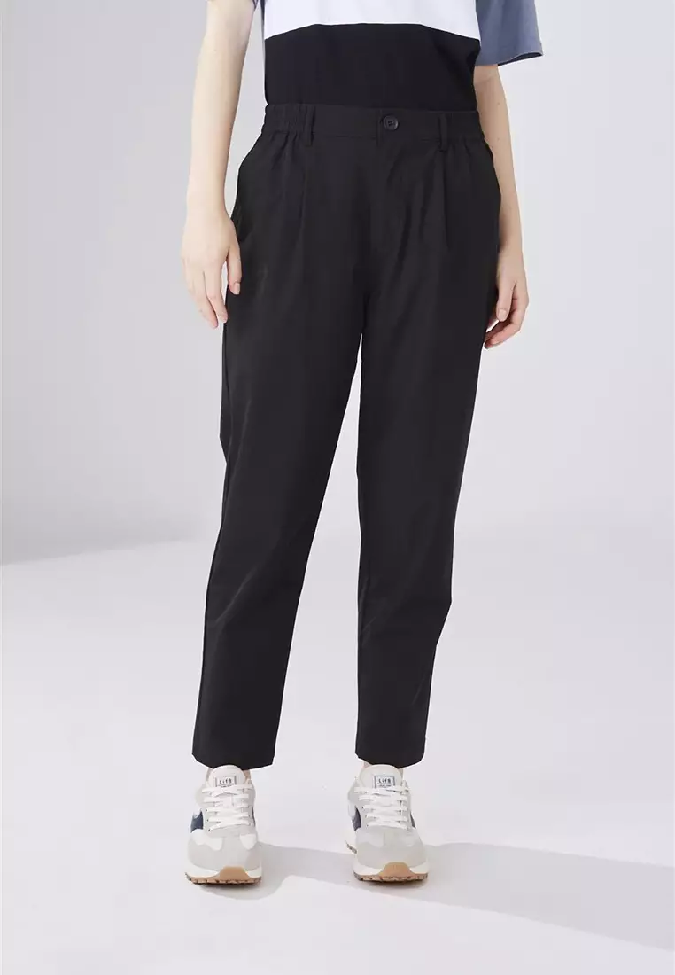 Relaxed Stretch Casual Zipped Cropped Pants