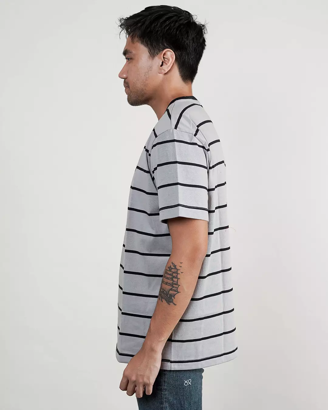 MATSUDA T Shirt Pria Kaos Stripe Ogaki