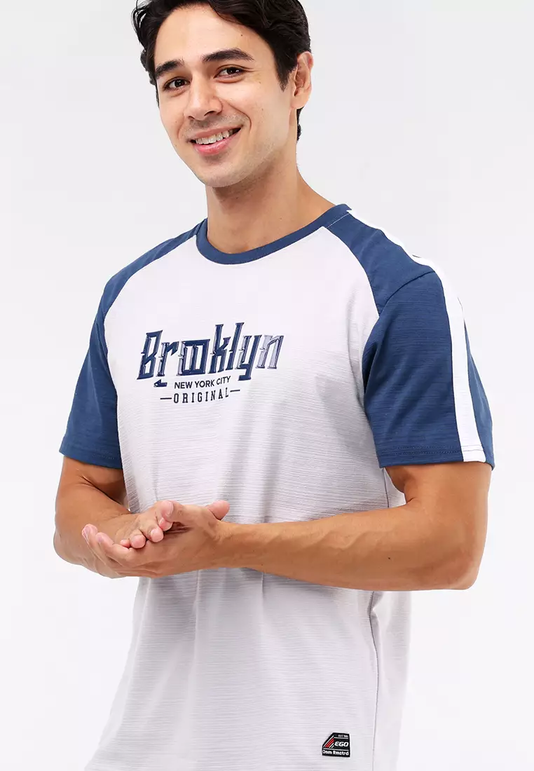 Round Neck Streaky Short Sleeves