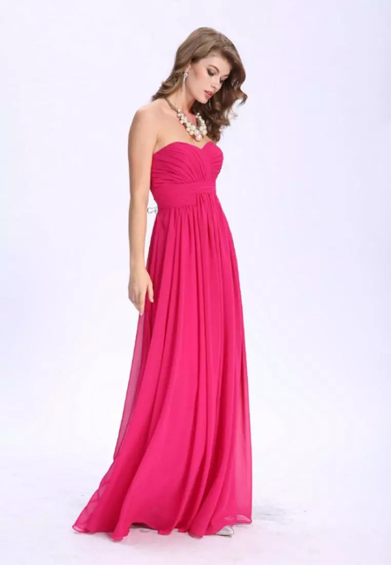 優雅的風格雪紡晚禮服