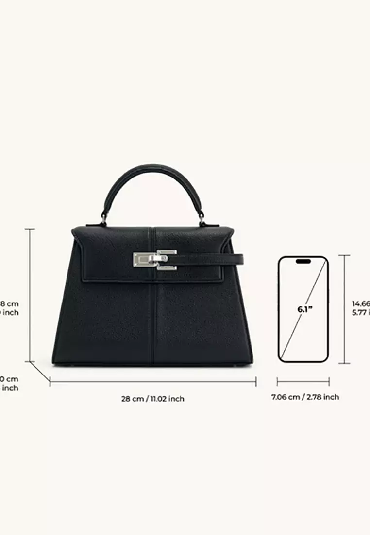 Elise Large Top Handle Bag - Black