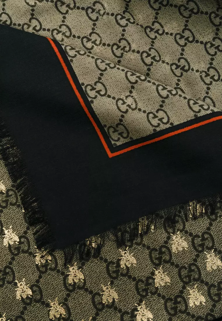 Gucci bee scarf silk discount