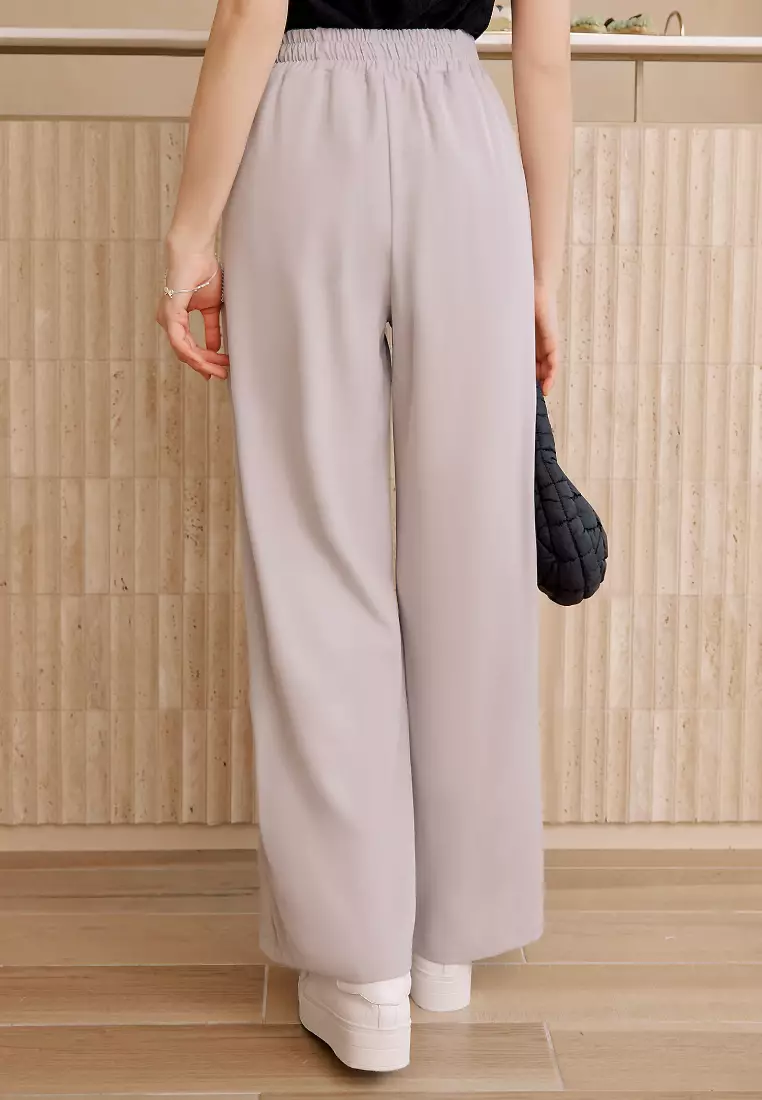 Wrinkle-Resistant Drawstring Trousers [BA7714]