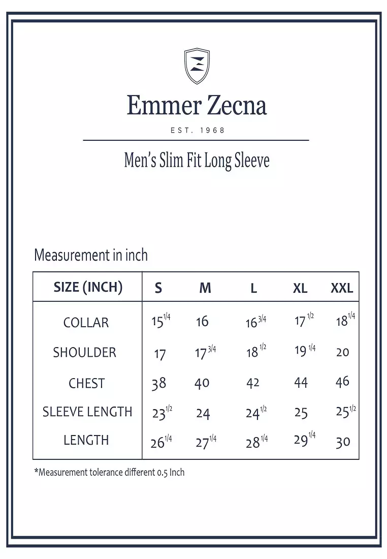 Emmer Zecna - Men’s Bamboo Mix Slim Fit Plain Long Sleeve 8510P-2200
