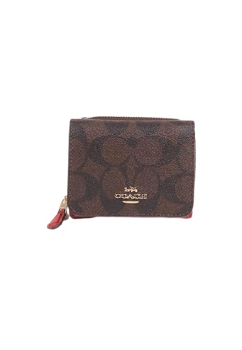 Coach brown Coach Signature Small 7331 Trifold Wallet In Brown 1941 Red 72314AC85BFEEEGS_1