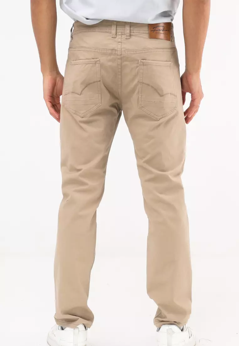 Colored Long Pants Slim Tapered Stretch