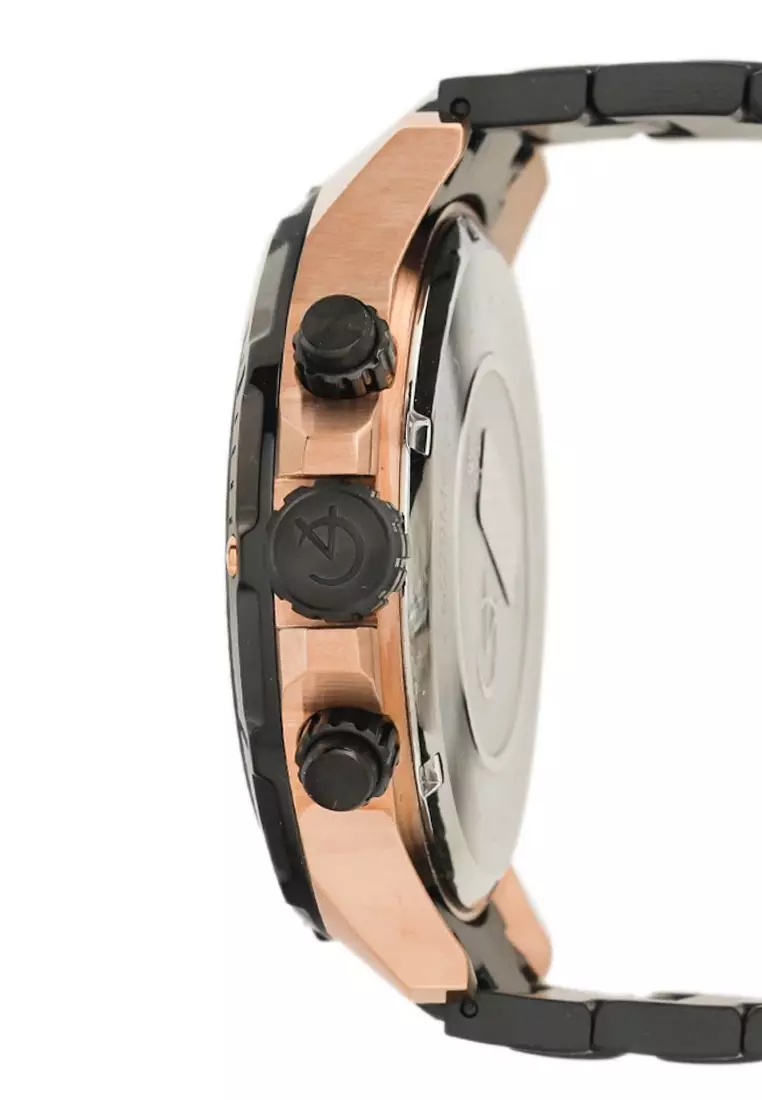 Alexandre Christie Jam Tangan Pria - Black Rosegold - Stainless Steel - 6529 MCBBRBA