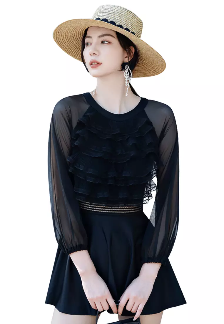 Buy A-IN GIRLS Elegant Sheer Mesh One-Piece Swimsuit Online | ZALORA ...