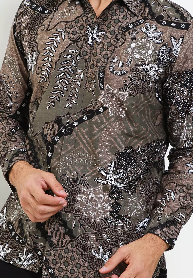 Dharanindra Kemeja Batik Pria Premium Slimfit Modern Lengan Panjang