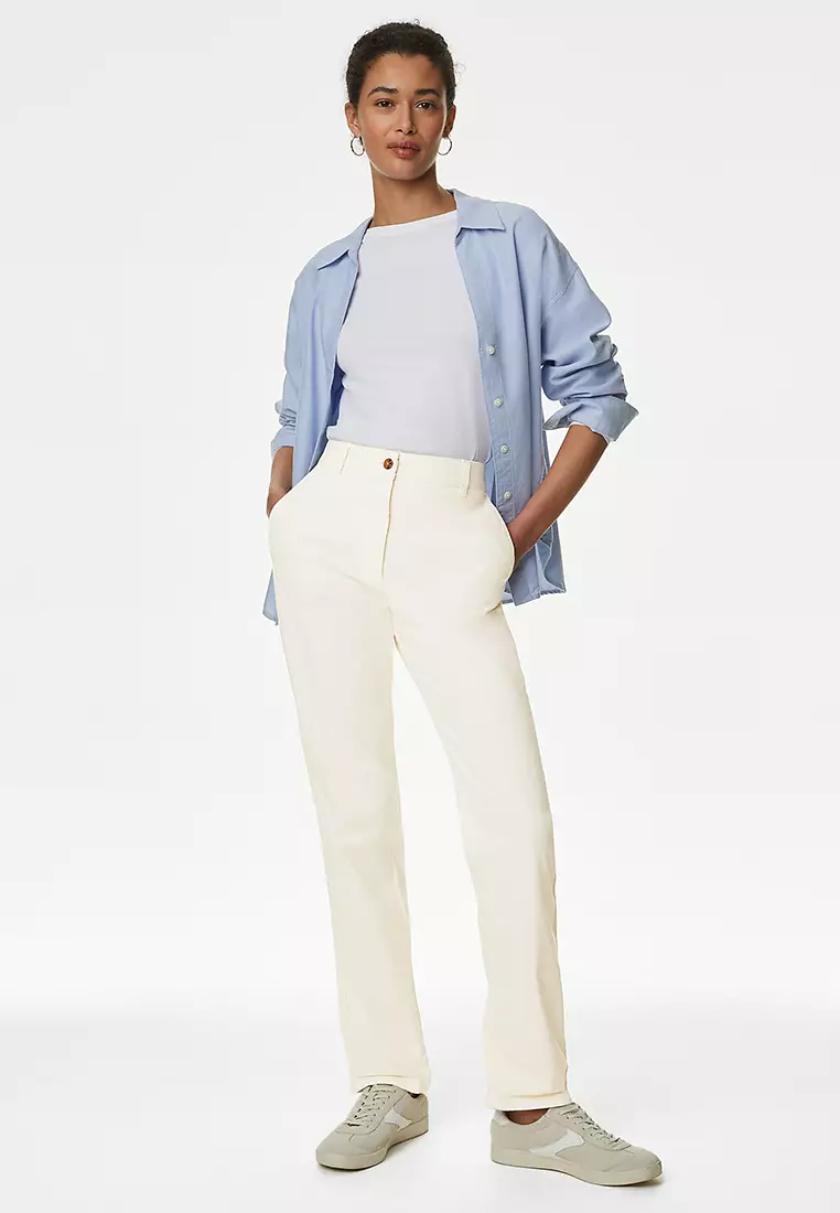 Cotton Rich Tea Dyed Slim Fit Chinos