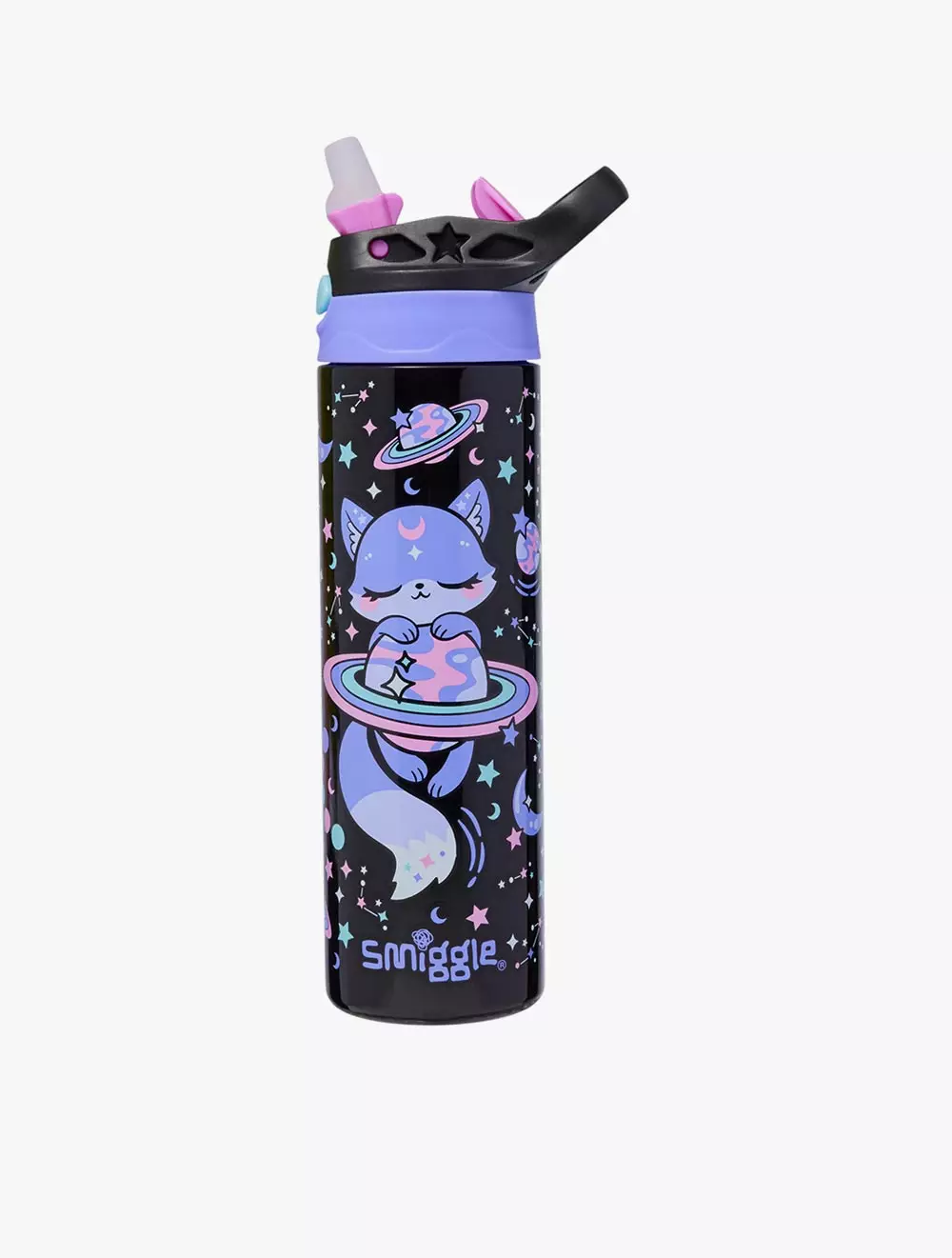 Smiggle Bright Eyes Insulated Stainless Steel Flip Drink Bottle 520Ml - IGL457598BLM