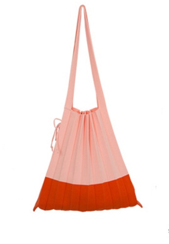 Sunnydaysweety multi Knitted Color Matching Pleated Hand Bag CA072929PIRD 1BB3AAC963BD41GS_1