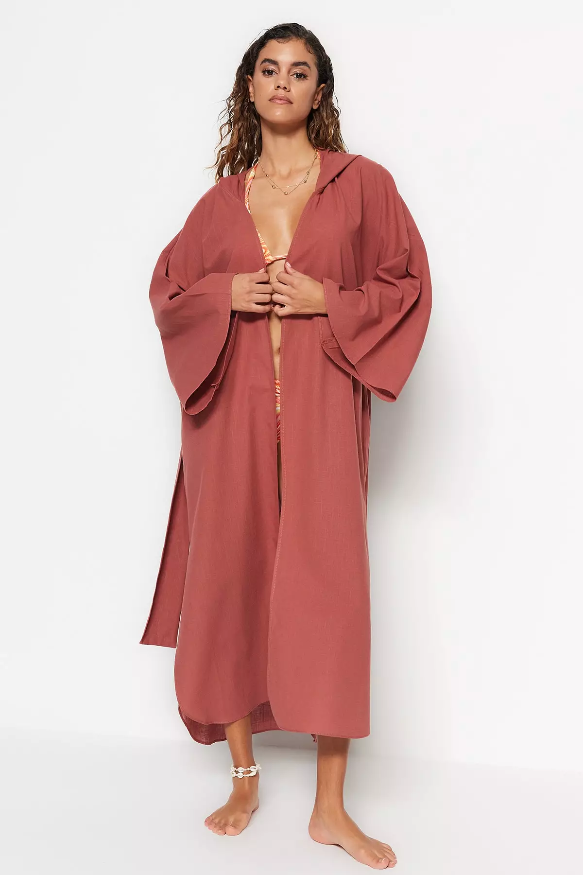Maxi top belted kimono