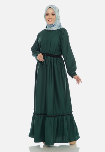 Jual Batik  Mayung gamis  sanaya green army Original 