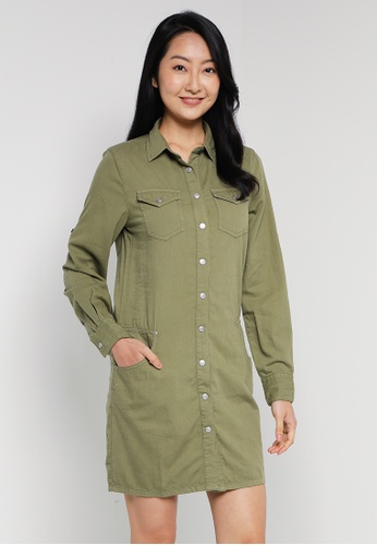 REPLAY REPLAY ROSE LABEL OXFORD SHIRT DRESS | ZALORA Malaysia