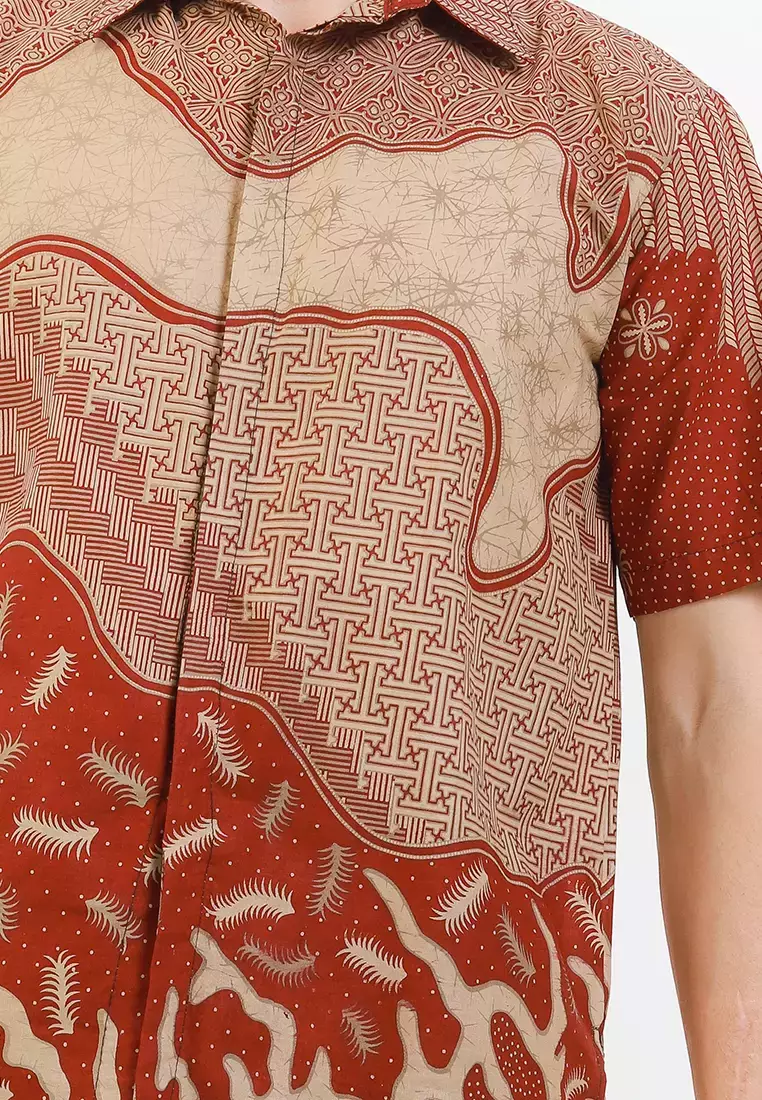 Evans Kemeja Batik Premium Pria Casual Modern Lengan Pendek