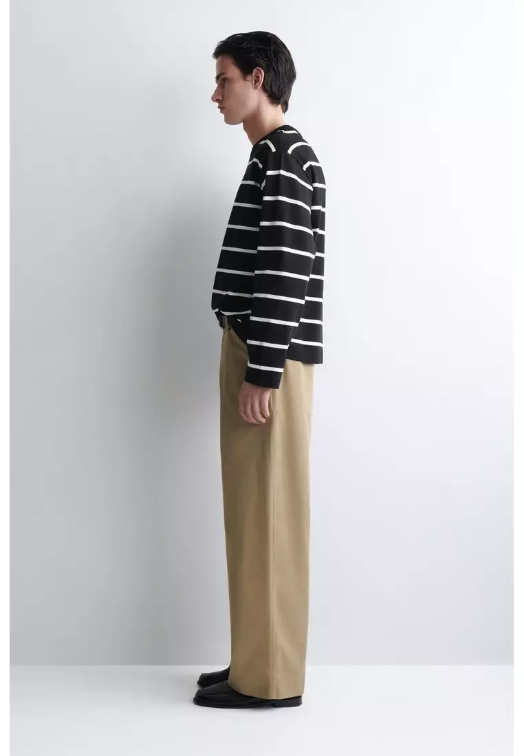 RELAXED JERSEY INTERLOCK LONG-SLEEVED T-SHIRT