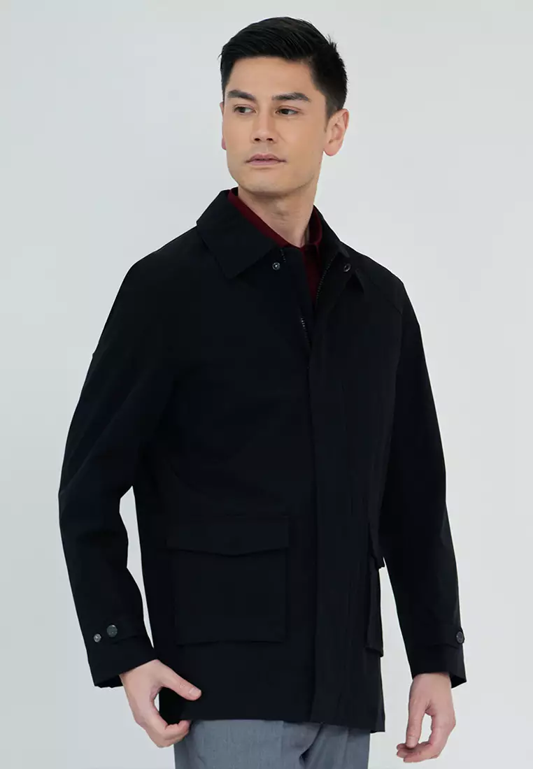 Stretch Solid Color Trench Coat