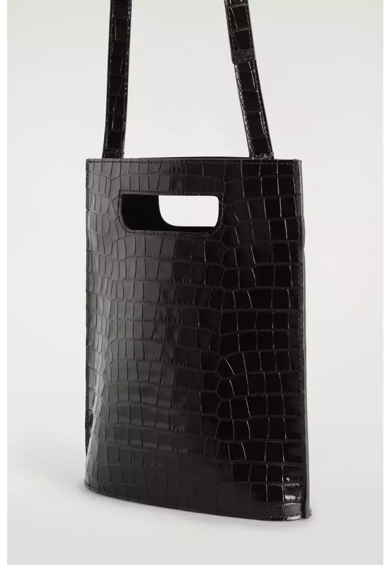 FOLIO MINI BAG - CROC-EMBOSSED LEATHER