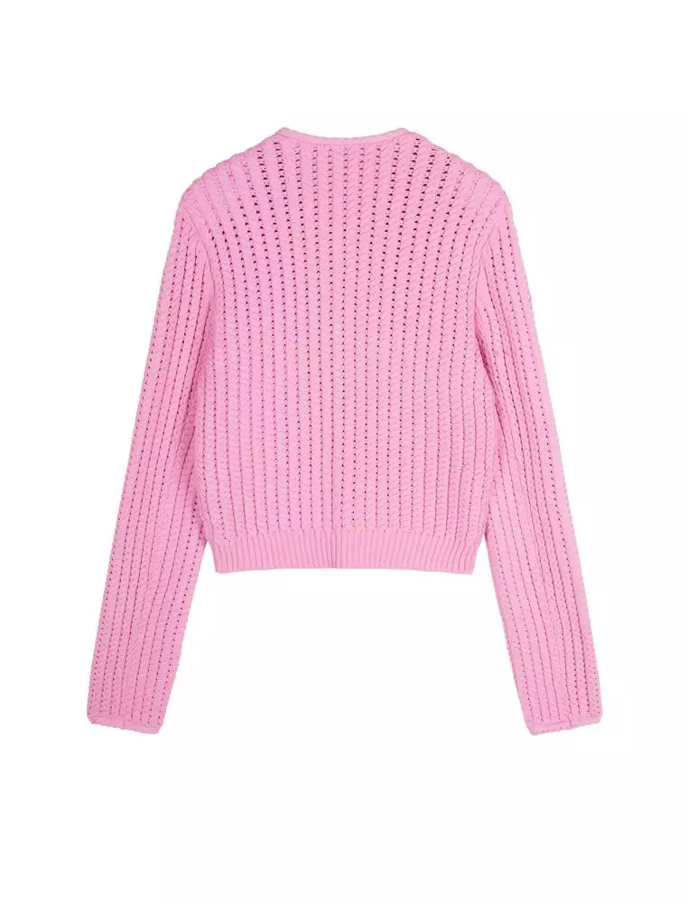 修身短款開襟毛衫