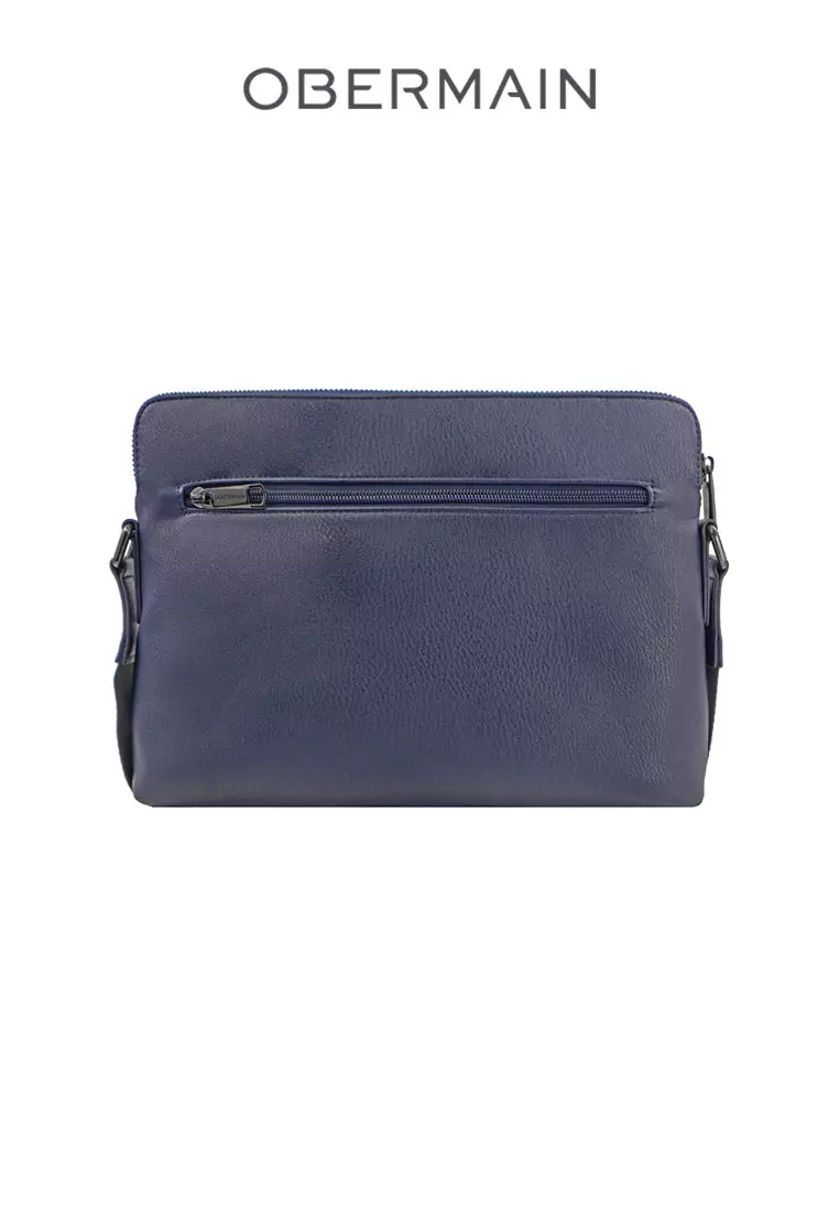 Men's Messenger Bag Synthetic Leather Navy