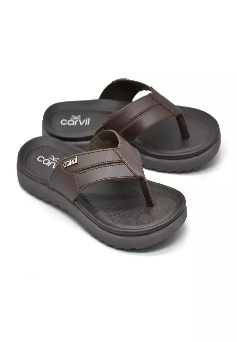 Carvil Sandal Pria Fetino-01 M Dark Brown