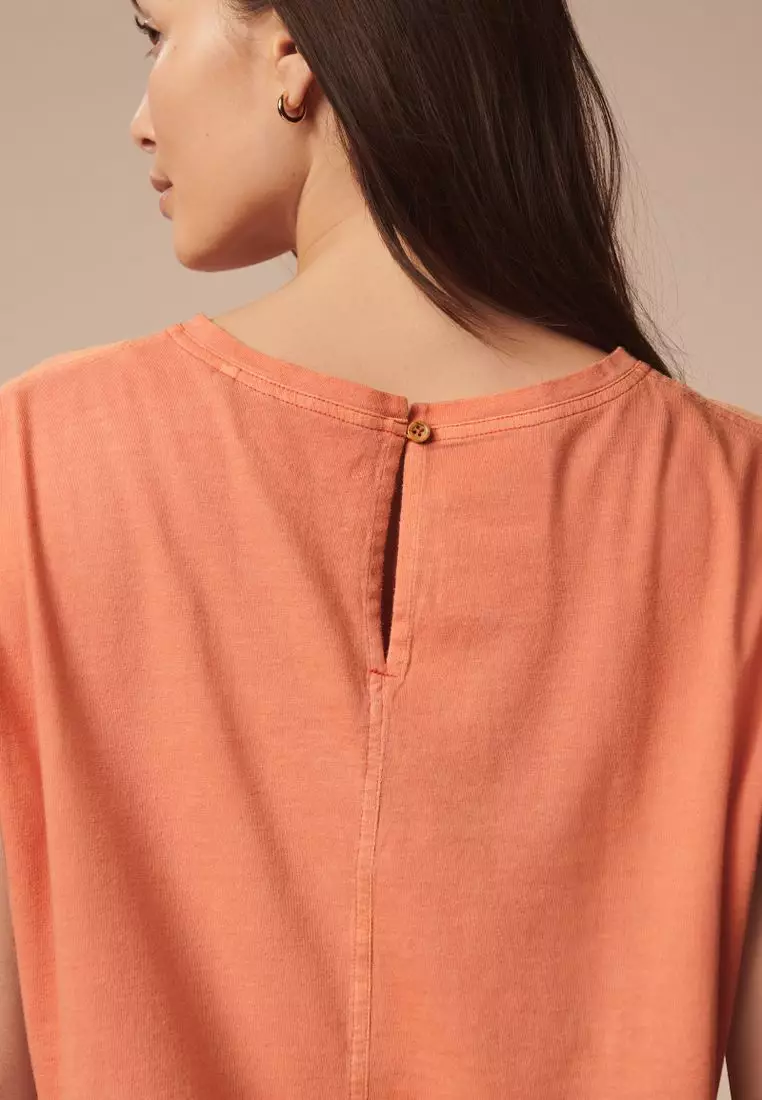 Linen Blend Pocket Top