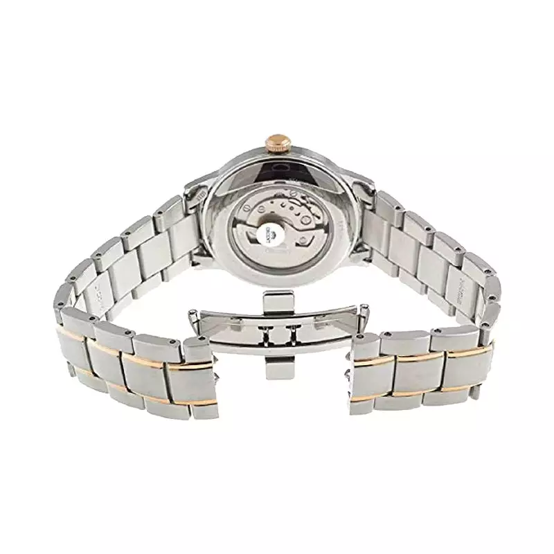 Jam Tangan Pria Orient Classic Bambino RA-AC0004S Automatic Men White Dial Dual Tone Metal Strap