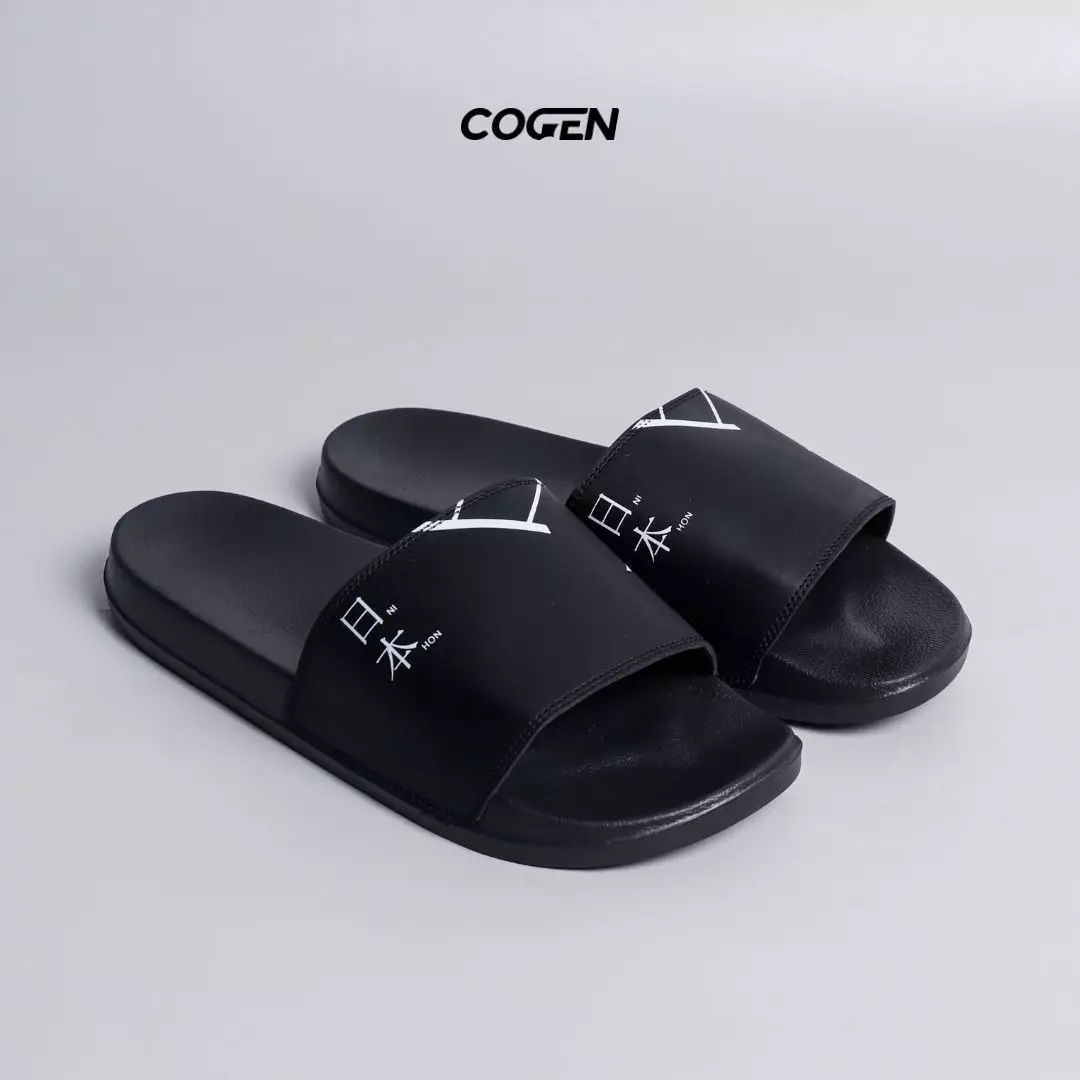 Cogen Sandal Slippers Sandal Selop Sandal Slide Pria Sendal Hitam Basic RB Series