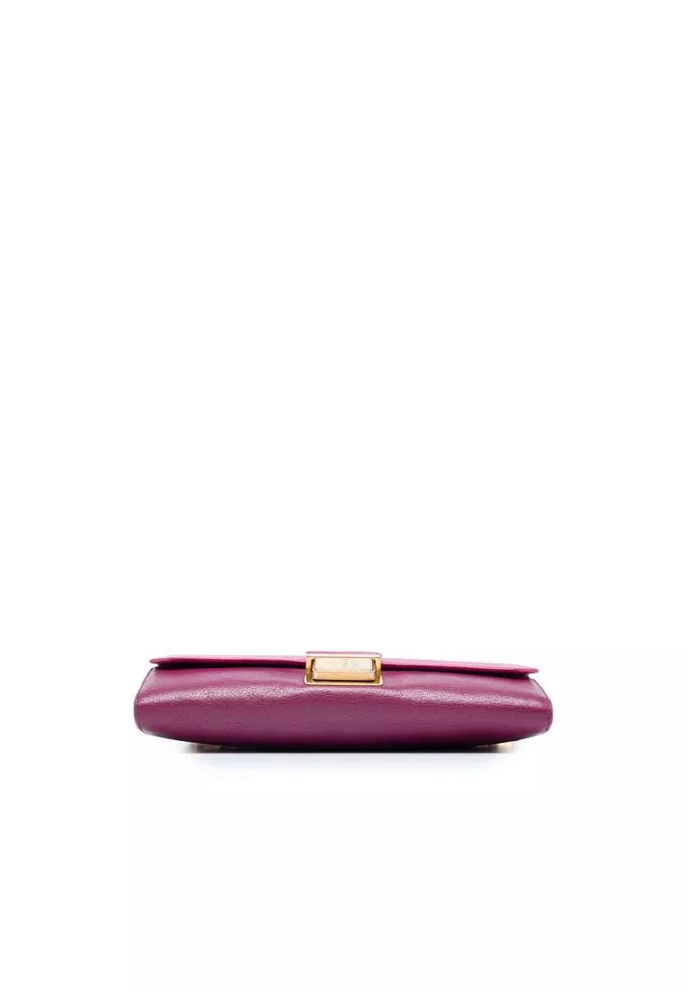 Pre-Loved Miu Miu Bicolor Goatskin Madras Wallet On Chain