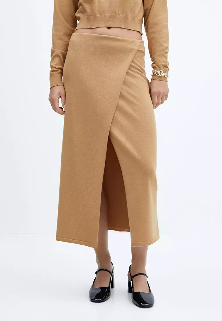 Buy Mango Knit Wrap Skirt 2023 Online | ZALORA Singapore