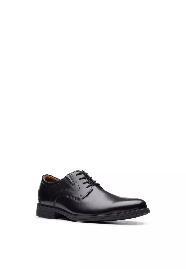 Clarks Whiddon Plain Black Leather 8.5 D (M