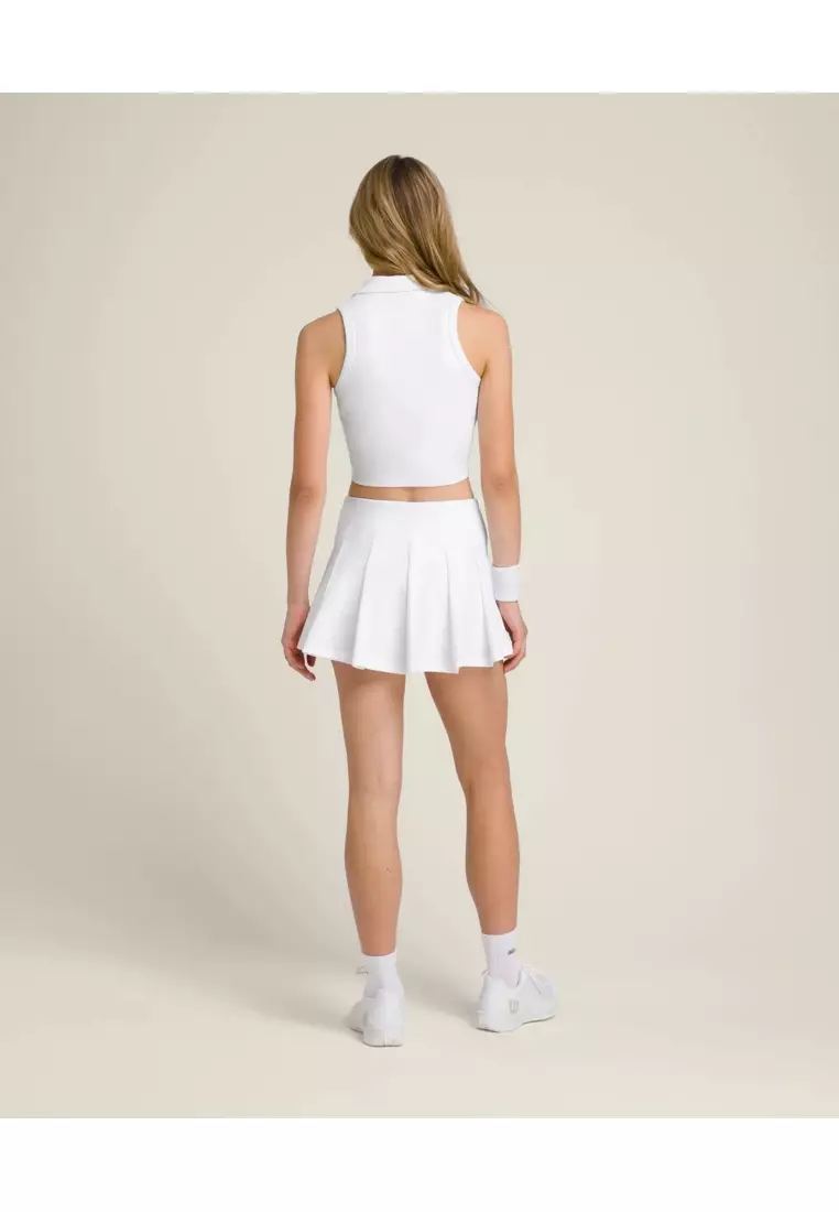 Classic Pleated Mini Skirt in White