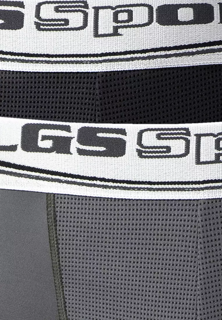 LGS - Underwear - Boxer - Pakaian Dalam - Hitam/Abu - 2 Pcs - LEBX.004.672.2.7C