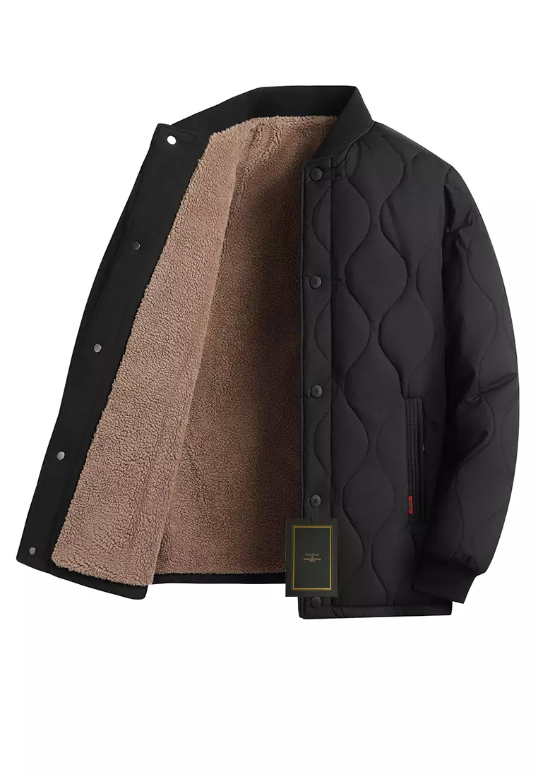 Fleece-lined Stand Collar Quilted Jacket CSCF-B51