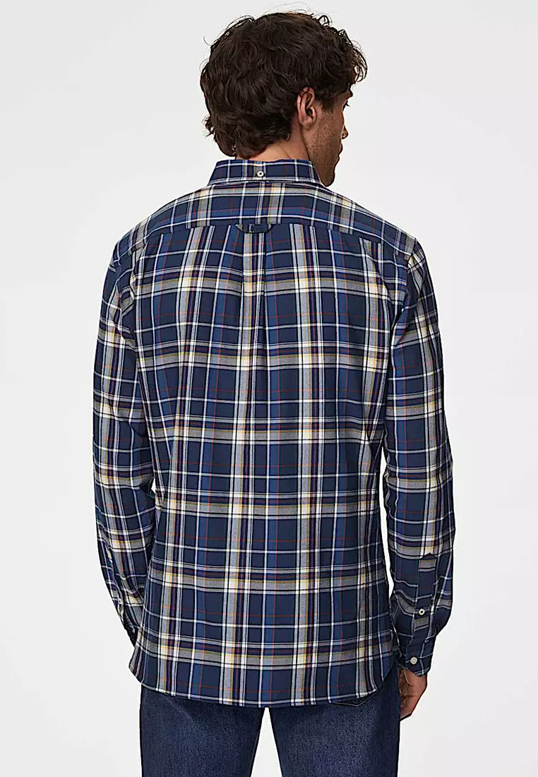 Cotton Rich Check Oxford Shirt